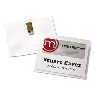 Avery® Clip-style Name Badge Holder With Laser-inkjet Insert, Top Load, 4 X 3, White, 40-box freeshipping - TVN Wholesale